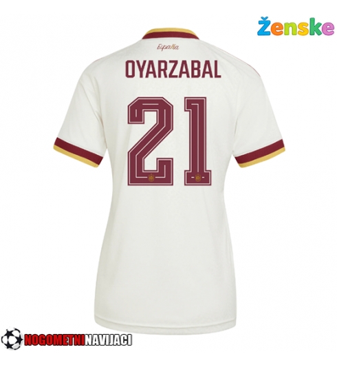 Ženske Nogometnih dresov Španija Mikel Oyarzabal #21 Gostujoči SP 2026 Kratki rokavi Ženske Nogometnih dresov Španija Mikel Oyarzabal #21 Gostujoči SP 2026 Kratki rokavi